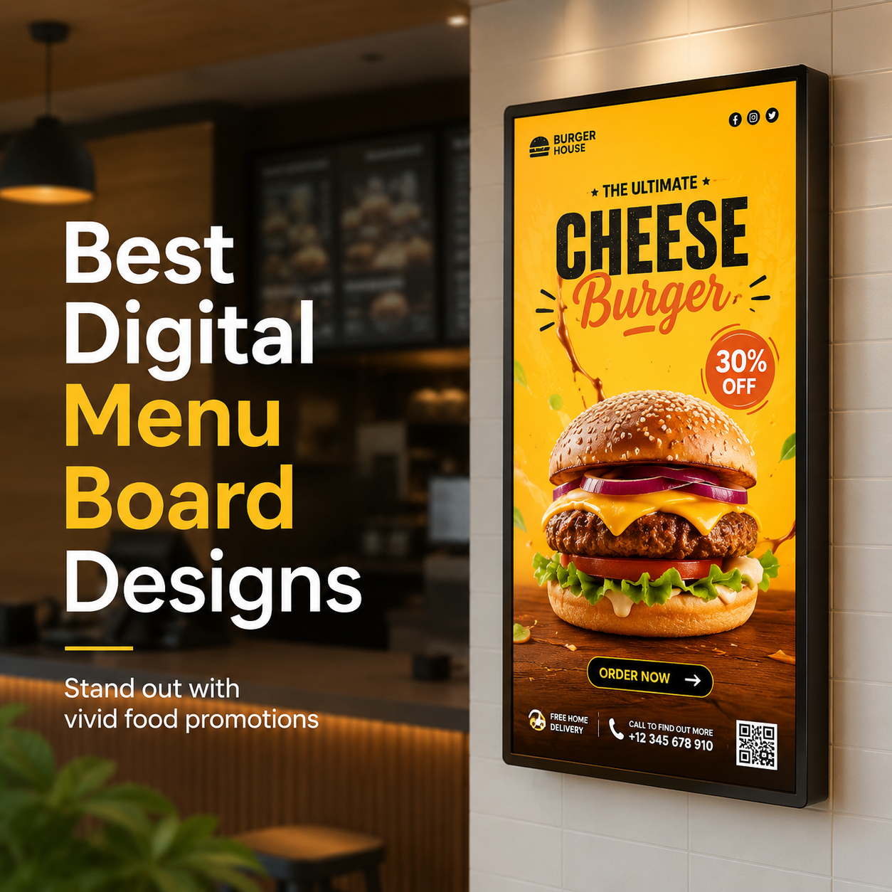 Pantalla táctil de punto de venta y menú digital para retail